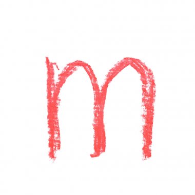 Tek elle çizilmiş mektup izole