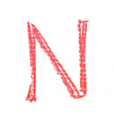 Tek elle çizilmiş mektup izole