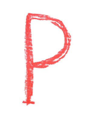 Tek elle çizilmiş mektup izole