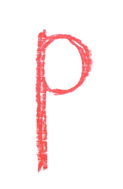 Tek elle çizilmiş mektup izole