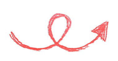 Elle çizilmiş ok sembolü izole