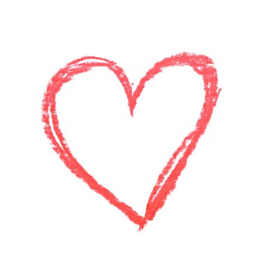 Elle çizilmiş kalp şekli izole