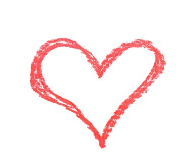 Elle çizilmiş kalp şekli izole