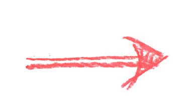 Elle çizilmiş ok sembolü izole