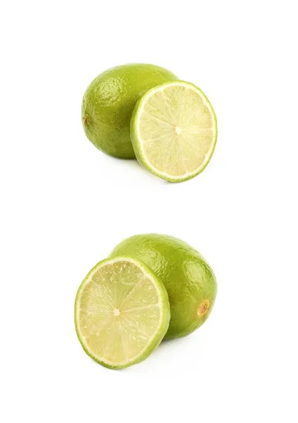 Fruta de lima en rodajas aislada —  Fotos de Stock
