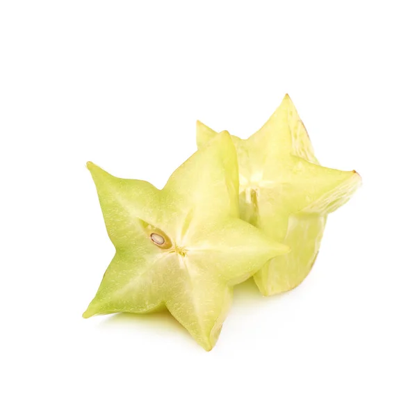 Gesneden carambola's fruit geïsoleerd — Stockfoto