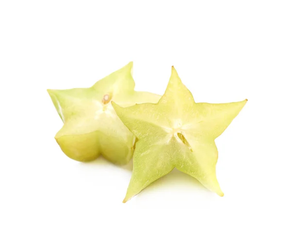 Frutas de carambola cortadas isoladas — Fotografia de Stock