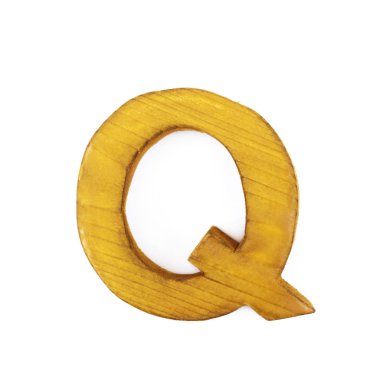 Tek Boyutlanmış ahşap harf izole