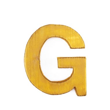 Tek Boyutlanmış ahşap harf izole