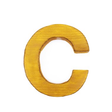 Tek Boyutlanmış ahşap harf izole