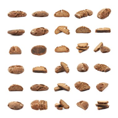 Kümesini tek bir izole kahverengi ekmek