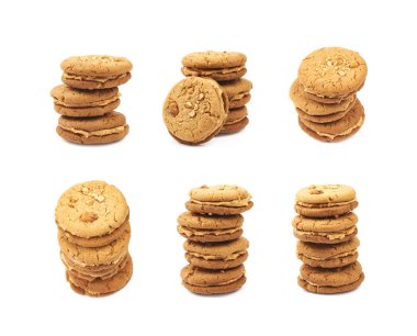 Fıstık ezmesi ev yapımı kurabiye izole