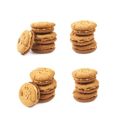 Fıstık ezmesi ev yapımı kurabiye izole