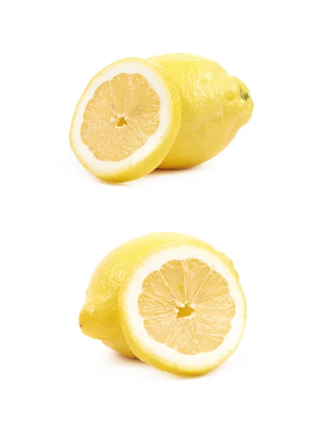 Skivad citron frukt isolerade — Stockfoto