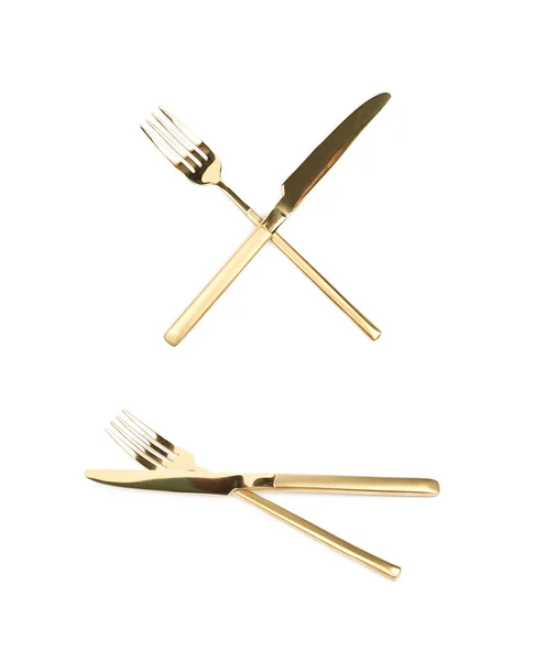 Nůž a vidličku složení večeře — Stock fotografie