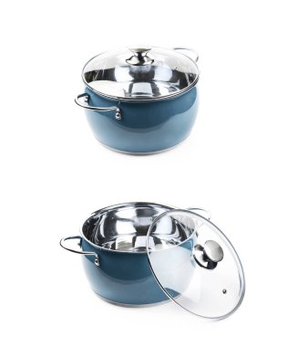 Çelik yeşil stok pot izole