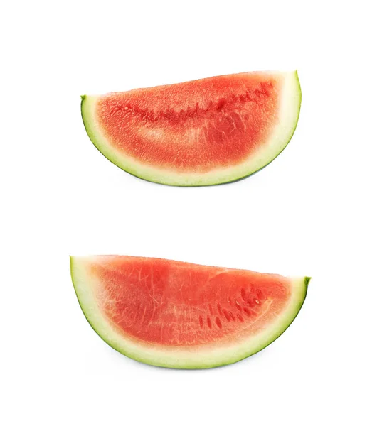 Enkele watermeloen segment geïsoleerd — Stockfoto