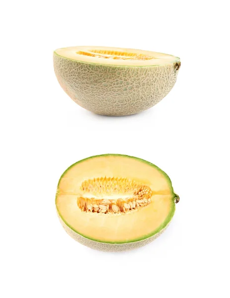Eine halbe Cantaloupe-Melone — Stockfoto