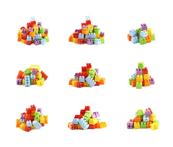 Montón de múltiples ladrillos de juguete —  Fotos de Stock