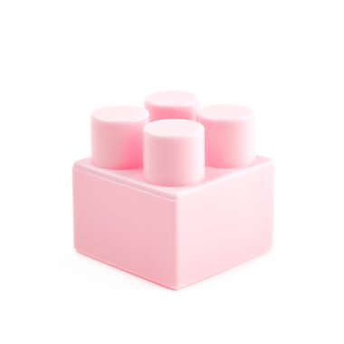 İzole tek oyuncak inşaat bloğu