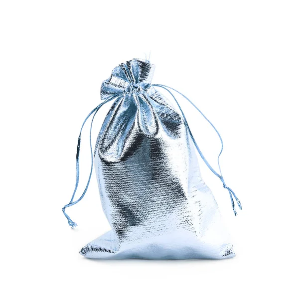 Tkanina torba prezent na białym tle — Zdjęcie stockowe