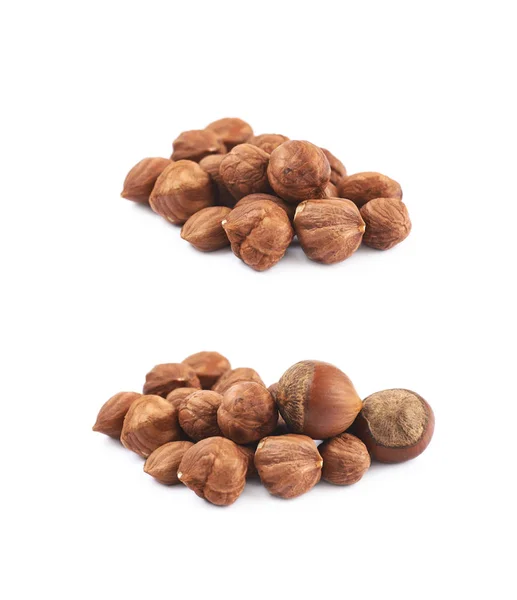 Pile of hazelnuts isolated — Stock Photo, Image