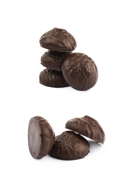 Marshmallow καλύπτεται στη σοκολάτα που απομονώνονται — Φωτογραφία Αρχείου