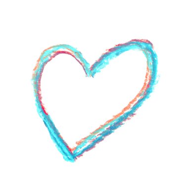 Elle çizilmiş kalp şekli izole
