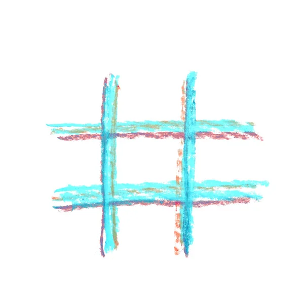 Hand gezeichnetes Hashtag-Symbol isoliert — Stockfoto