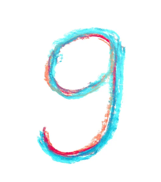 Simbolo numero disegnato a mano isolato — Foto Stock