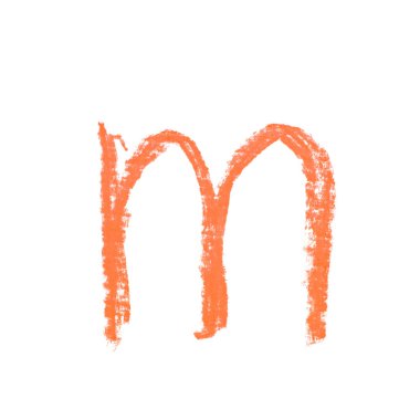 Tek elle çizilmiş mektup izole