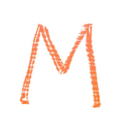 Tek elle çizilmiş mektup izole