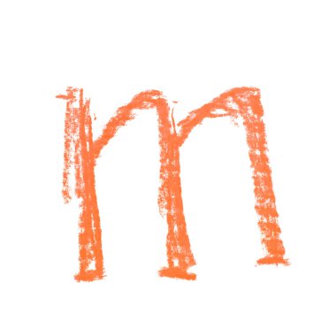 Tek elle çizilmiş mektup izole