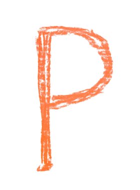 Tek elle çizilmiş mektup izole