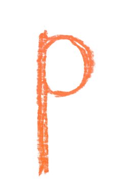 Tek elle çizilmiş mektup izole