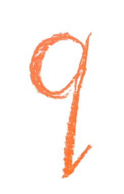 Tek elle çizilmiş mektup izole