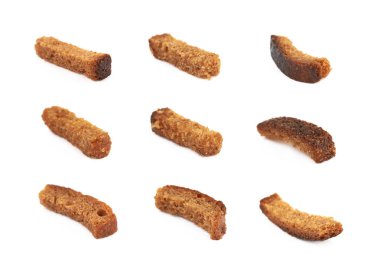 İzole tek ekmek kızarmış ekmek parçaları