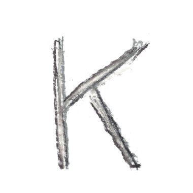 Tek elle çizilmiş mektup izole