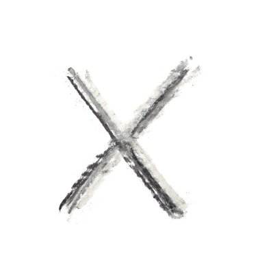 Tek elle çizilmiş mektup izole