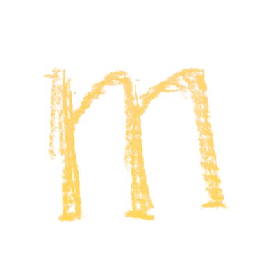 Tek elle çizilmiş mektup izole