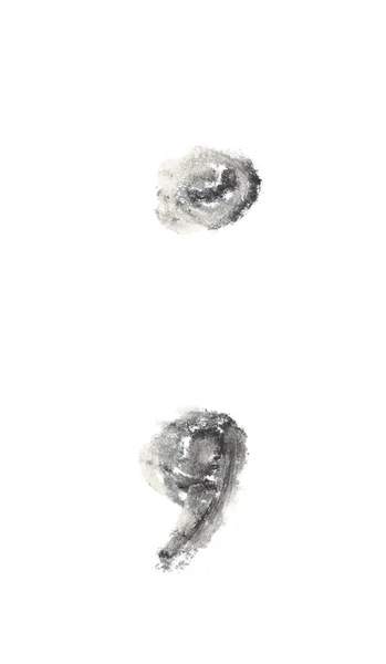 İzole elle çizilmiş noktalı virgül simgesi — Stok fotoğraf