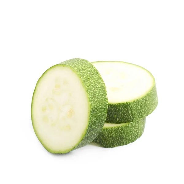 Högen av grön zucchini skivor — Stockfoto