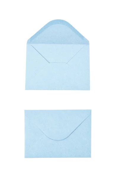 Envelope de papel azul isolado — Fotografia de Stock