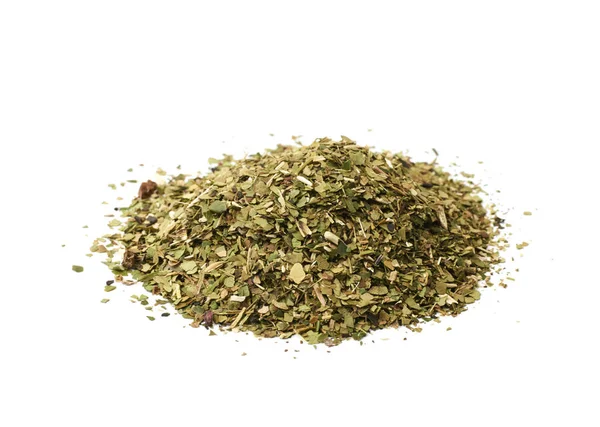 Mucchio di foglie di tè mate isolato — Foto Stock