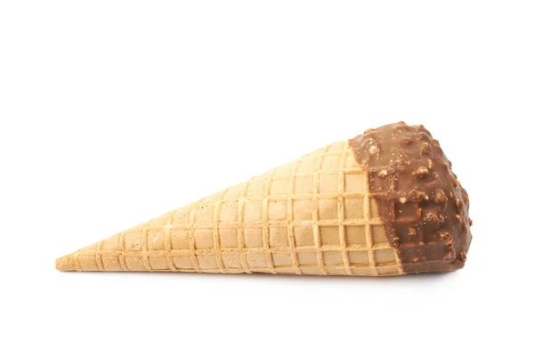 Cone de waffle de sorvete isolado — Fotografia de Stock