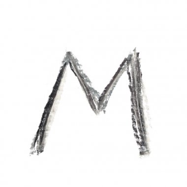 Tek elle çizilmiş mektup izole