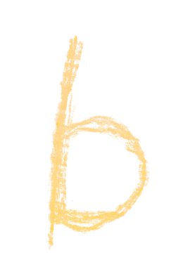 Tek elle çizilmiş mektup izole