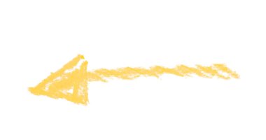 Elle çizilmiş ok sembolü izole