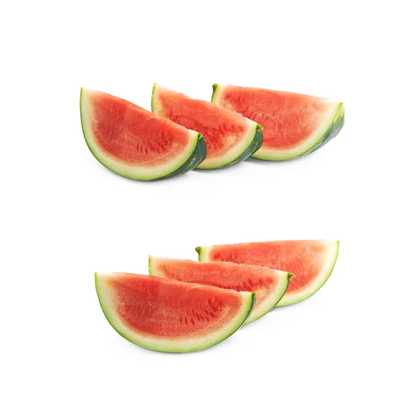 Paar Watermeloen slices geïsoleerd — Stockfoto