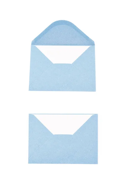 Envelope de papel azul isolado — Fotografia de Stock